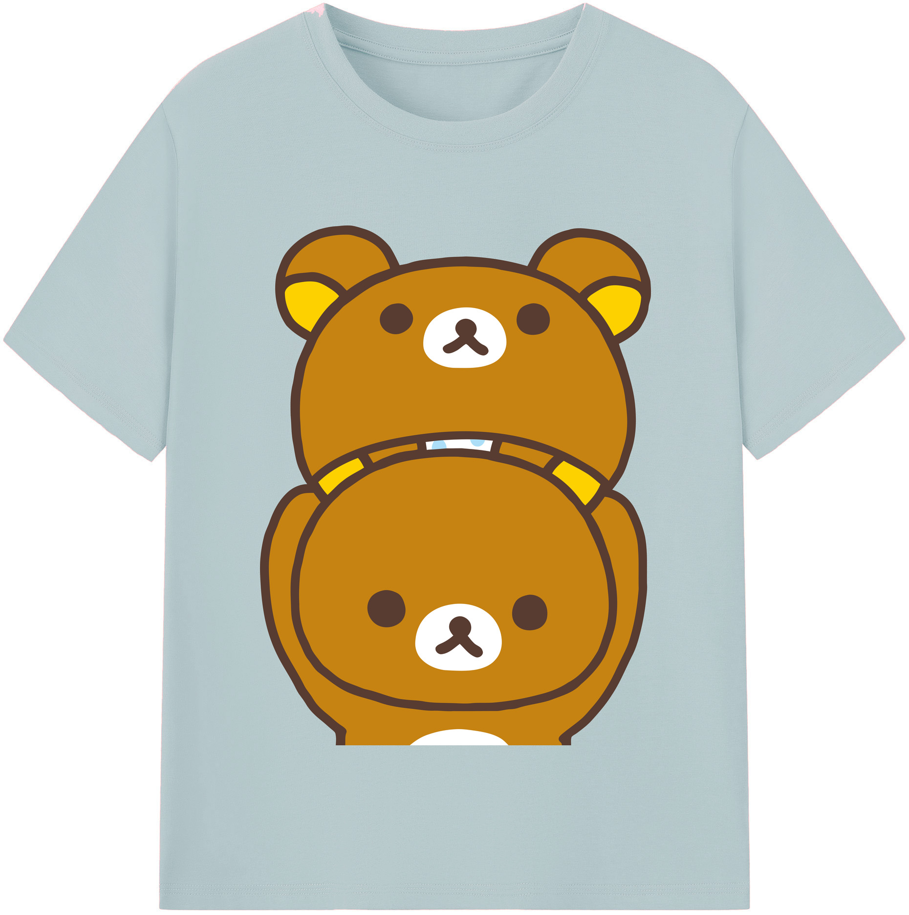 （画像用） リラックマ リラックマ キイロイトリ Rilakkuma Korilakkuma Kiiroitori 綿100％半袖Tシャツ（フロントプリント）
